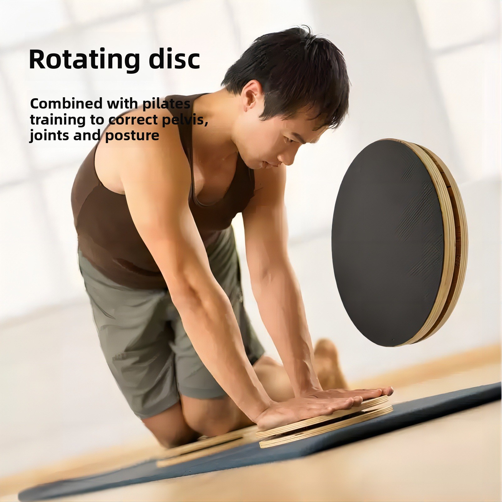 Solid wood Pilates rotating di - Pilates Yoga Wheel recension och pris