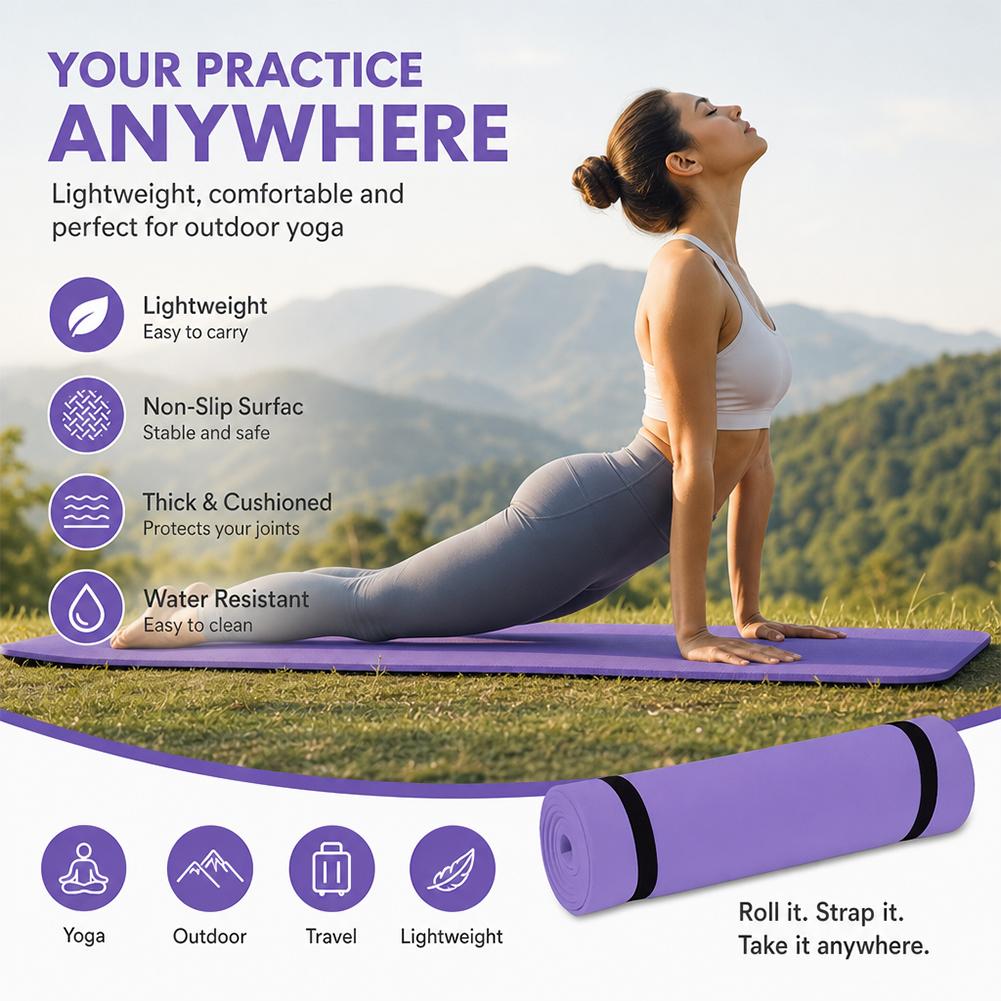 6mm Yoga Mat Non Slip Outdoor  - Pilates Yoga Mat Thickness recension och pris